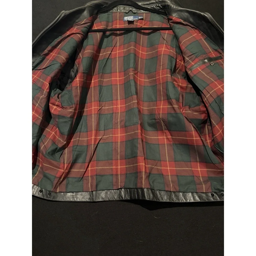Polo Ralph Lauren 100% Genuine Leather Christmas Plaid Lining Mens XXL